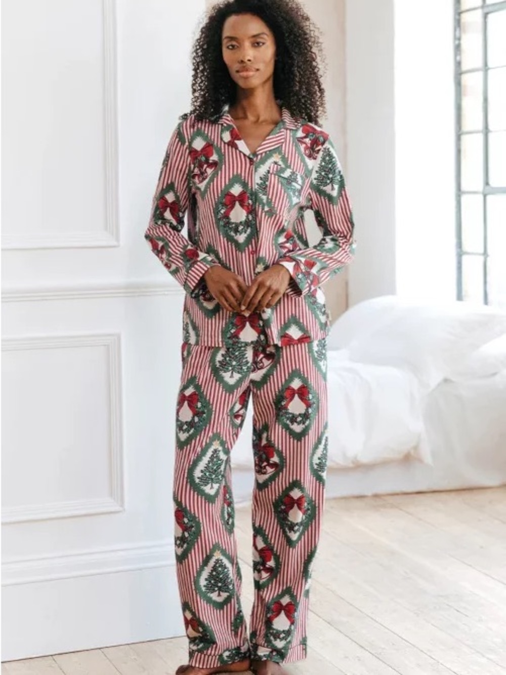 Chelsea Peers Maternity Vintage Wreath Christmas Pajamas!!